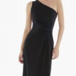 VESTITO DONNA MATINEE MONOSPALLA NERO