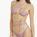 COSTUME DONNA MATINEE TRIANGOLO "STORTO" E BRASILIANA CON LACCIO LUNGO LUREX COLOR CIPRIA