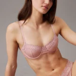 REGGISENO CALVIN KLEIN MEZZA COPPA VUOTO IN  MICROFIBRA E PIZZO CIPRIA