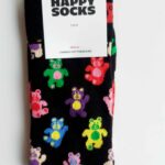 CALZINI HAPPY SOCKS BASE NERA CON ORSETTI COLORATI