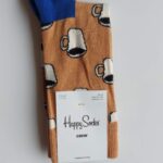 CALZINI HAPPY SOCKS BASE BEIGE SCURO CON TAZZE DI CAFFE'