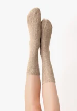 CALZINO DONNA GWEN OROBLU IN LANA E CASHMERE CON TRECCE NEL COLOR BEIGE
