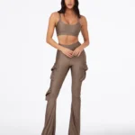 LEGGINGS DONNA EFFEK A ZAMPA CARGO COLOR FANGO