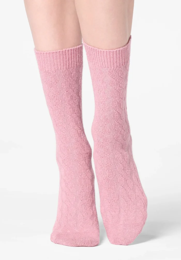 CALZINO DONNA GWEN OROBLU IN LANA ED CASHMERE CON TRAMA A TRECCE - immagine 8