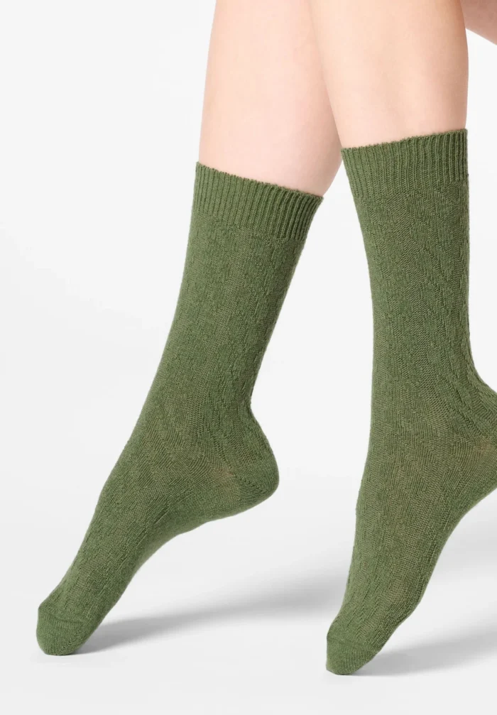 CALZINO DONNA GWEN OROBLU IN LANA ED CASHMERE CON TRAMA A TRECCE - immagine 10