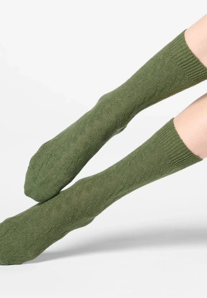 CALZINO DONNA GWEN OROBLU IN LANA ED CASHMERE CON TRAMA A TRECCE - immagine 11