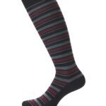 CALZA LUNGA UOMO RIGATA GRIGIA, BORDEAUX E NERA