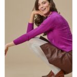 COLLANT DONNA IN VISCOSA E CASHMERE CON TRECCE IN RILIEVO COLOR PANNA
