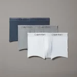 3 PACK BOXER UOMO CALVIN KLEIN IN MORBIDA MICROFIBRA BLU, AZZURRO E GRIGIO