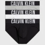 3 PACK SLIP UOMO CALVIN KLEIN ELASTIC MEGA LOGO BIANCO, GRIGIO E NERO