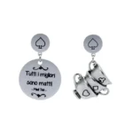 ORECCHINI MAD TEA ACCIAIO INOSSIDABILE ALICE IN WONDERLAND "TUTTI I MIGLIORI SONO MATTI"