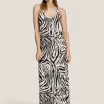 VESTITO LUNGO DONNA 4GIVENESS ESTATE 2025 A CANOTTA ZEBRATO