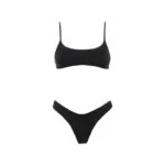 COSTUME DONNA ESTATE 2025 MATINEE . TOP CON IMBOTTITURA ESTRAIBILE, BRETELLINA REGOLABILE E BRASILIANA, COLORE NERO