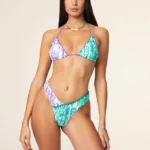 COSTUME DONNA EFFEK A TRIANGOLO CON NAPPINA LILLA E VERDE