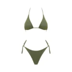 COSTUME DONNA MATINEE DELLA STAGIONE ESTATE 2025. TRIANGOLO CLASSICO E SLI CON LACCIO IN LUREX NEL COLORE VERDE