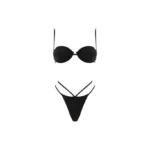 COSTUME DONNA MATINEE DELLA STAGIONE ESTATE 2025. BALCONCINO CON FERRETTO, SENZA IMBOTTITURA E BRETELLINA REMOVIBILE. bRASILIANA CON ARRICCIO E DOPPIO LACCETTO. COLORE NERO