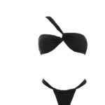 COSTUME DONNA MATINEE DELLA STAGIONE ESTATE 2025. FASCIA MONOSPALLA CON BRASILIANA A TENDINA. COLORE NERO