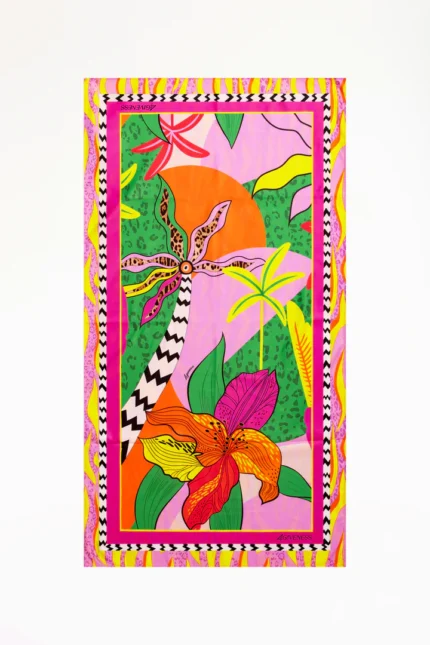 TELO MARE 4GIVENESS IN MICROFIBRA DELLA STAGIONE ESTATE 2025. FANTASIA FIORI ED ANIMALIER