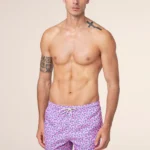COSTUME EFFEK A PANTALONCIN DELLA STAGIONE ESTATE 2025. COLORE ROSA CON MINI TARTARUGHINE AZZURRE