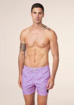 COSTUME EFFEK A PANTALONCIN DELLA STAGIONE ESTATE 2025. COLORE ROSA CON MINI TARTARUGHINE AZZURRE