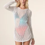 VESTITO COPRICOSTUME MARE EFFEK TRAFORATO BIANCO