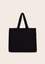 BORSA MARE EFFEK IN RAFIA QUADRATA DELLA COLLEZIONE ESTATE 2025 CON LOGO RICAMATO