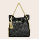 BORSA DA MARE EFFEK RETTANGOLARE CON LOGO RICAMATO DELLA STAGIONE ESTATE 2025