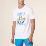 TSHIRT UOO EFFEK DELLA STAGIONE ESTATE 2025 BIANCA CON STAMPA GIN FAMILY