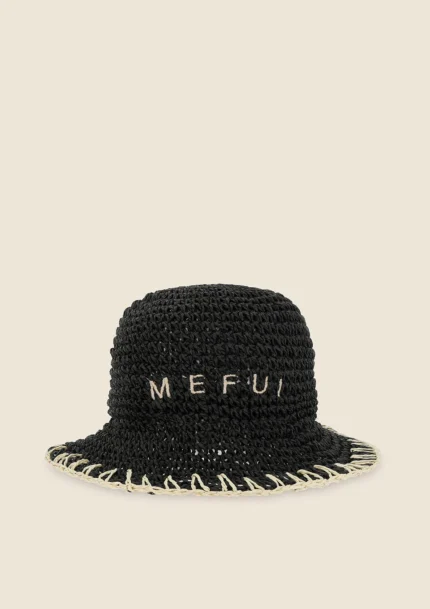 CAPPELLO DONNA ME FUI DELLA STAIONE ESTATE 2025 IN RAFIA CON RICAMO A CONTRASTO