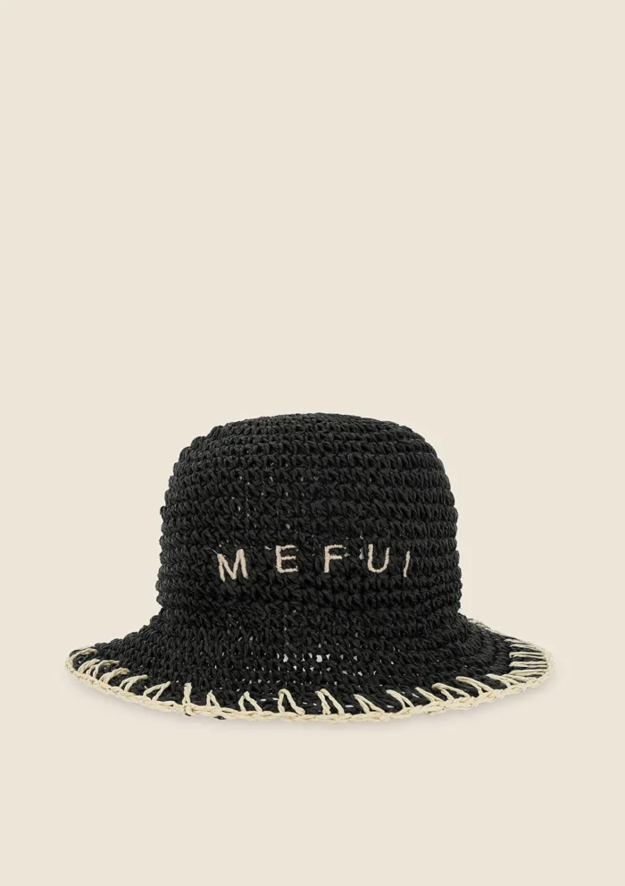 CAPPELLO DONNA ME FUI DELLA STAIONE ESTATE 2025 IN RAFIA CON RICAMO A CONTRASTO