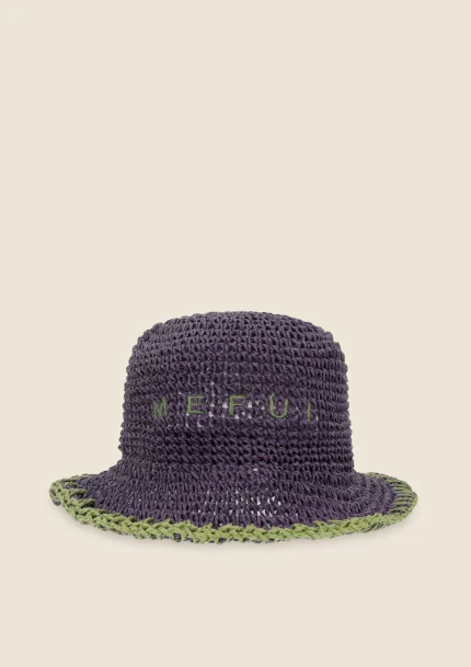 CAPPELLO DONNA ME FUI DELLA STAIONE ESTATE 2025 IN RAFIA CON RICAMO A CONTRASTO