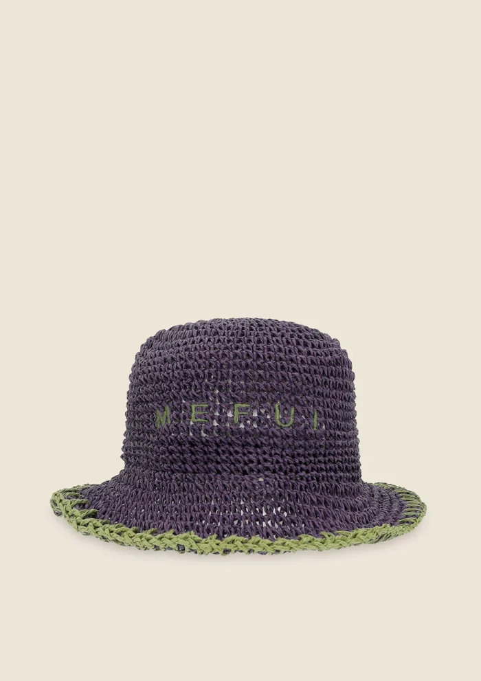 CAPPELLO DONNA ME FUI DELLA STAIONE ESTATE 2025 IN RAFIA CON RICAMO A CONTRASTO