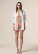 CAMICIONE DONNA MARE ME FUI DELLA COLLEZIONE ESTATE 2025 IN 100% COTONE NEL COLORE BIANCO