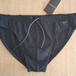 COSTUME UOMO DELLA STAGIONE ESTATE 2025 A SLIP EMPORIO ARMANI TESSUTO A NIDO D'APE NEL COLORE BLU NAVY