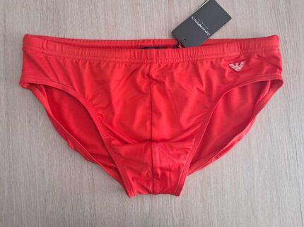 COSTUME A SLIP UOMO EMPORIO ARMANI DELLA STAGIONE ESTATE 2025 NEL CLASSICO MODELLO NEL COLORE ROSSO