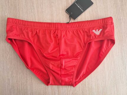 COSTUME A SLIP UOMO EMPORIO ARMANI DELLA STAGIONE ESTATE 2025 NEL CLASSICO MODELLO NEL COLORE ROSSO