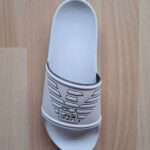 CIABATTA MARE DONNA EMPORIO ARMANI BIANCA CON LOGO CON PROFILI NERI