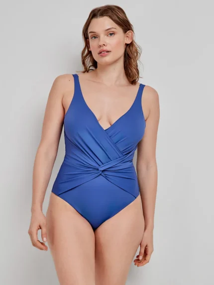 COSTUME INTERO DONNA GISELA CON EFFETTO MODELLANTE, COPPE PREFORMATE E BRETELLINA REGOLABILE COLOR BLU-AZZURRO