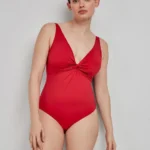 COSTUME DONNA INTERO GISELA ROSSO CON NODINO TRA LE COPPE