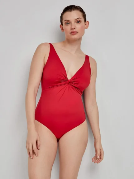 COSTUME DONNA INTERO GISELA ROSSO CON NODINO TRA LE COPPE