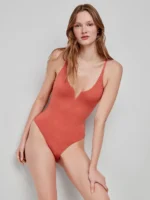 COSTUME DONNA INTERO GISELA NEL COLOR ALBICOCCA CON LUREX ORO