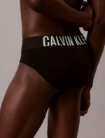 3 PACK SLIP UOMO CALVIN KLEIN IN MICROFIBRA NERA CON MEGALOGO COLORATO - immagine 3