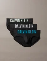 3 PACK SLIP UOMO CALVIN KLEIN IN MICROFIBRA NERA CON MEGALOGO COLORATO