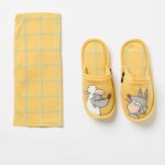 CIABATTE DONNA CASA HAPPY PEOPLE "IN BOCCA AL LUPO" NEL COLORE GIALLO