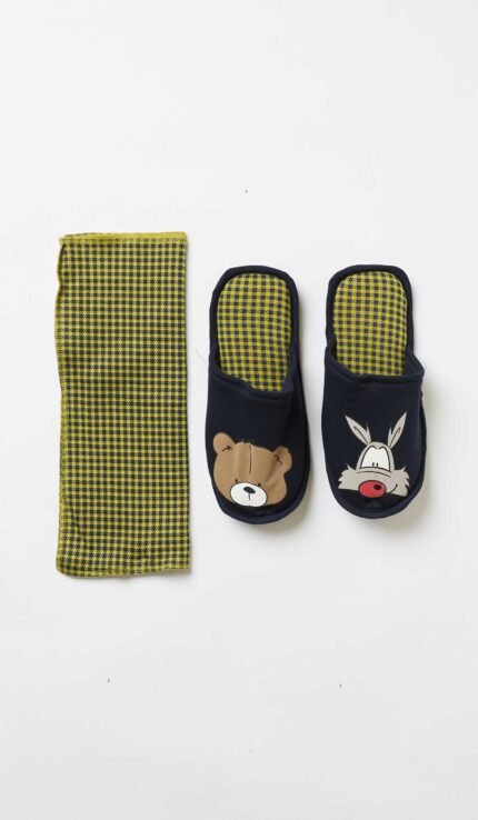 CIABATTE CASA UOMO HAPPY PEOPLE "NON DORMO SOLO" NEL COLOR BLU