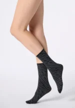 calzino donna oroblu 50 den zebtato con base grigio scuro