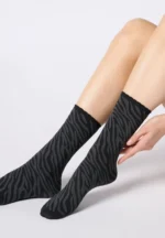 CALZINO DONNA 50 DEN ZEBRATO OROBLU CON BASE GRIGIA - immagine 3