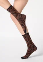 CALZINO DONNA 50 DEN ZEBRATO OROBLU CON BASE GRIGIA - immagine 5