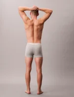 3 PACK BOXER UOMO CALVIN KLEIN IN COTONE HERITAGE BIANCO, GRIGIO E PANNA CON ELASTICO LOGATO - immagine 3