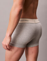 3 PACK BOXER UOMO CALVIN KLEIN IN COTONE HERITAGE BIANCO, GRIGIO E PANNA CON ELASTICO LOGATO - immagine 4